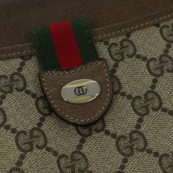 GUCCI GG Supreme Web Sherry Line Bag Pvc Beige Gold 39 02 026 - Picture 14 of 16